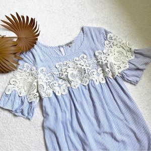 Jodifl | bohemian bell sleeve crochet tunic top